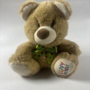 American Greeting Happy Birthday Bear Plush 8" Stuffed Animal Sewn Eyes